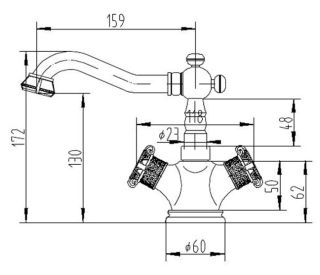 Смеситель для раковины ZORG Antic A 7009U-BR